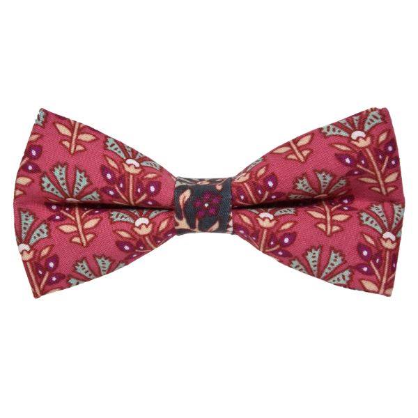 BLUSH RED FLORAL PATTERN BOWTIE OHMYBOW