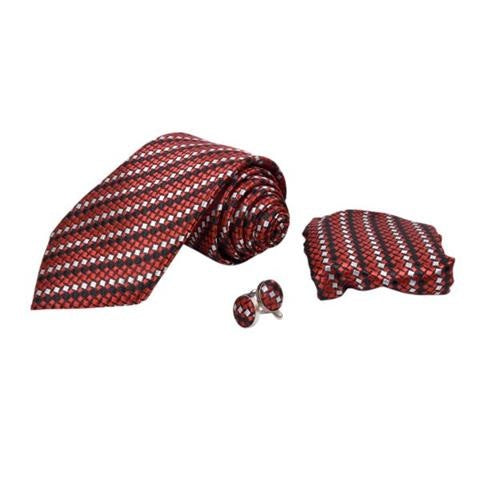 MULTICOLORED DOTS TIE, POCKET SQUARE AND CUFFLINKS GIFT SET OHMYBOW
