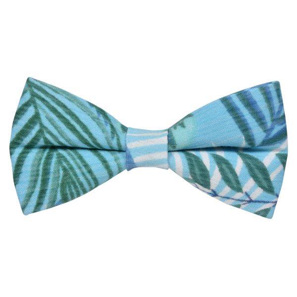 SAPPHIRE BLUE WITH GREEN LEAVES BOWTIE OHMYBOW