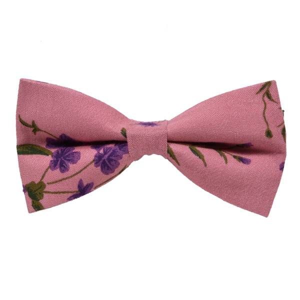 FLORAL DUSKY PINK BOW TIE OHMYBOW