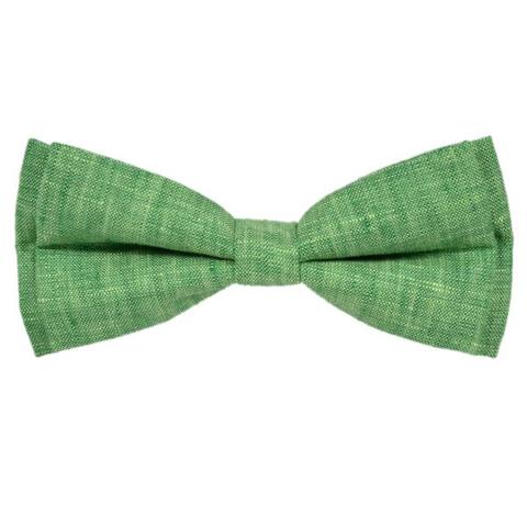 PALE GREEN TEXTURED COTTON LINEN BOW TIE OHMYBOW