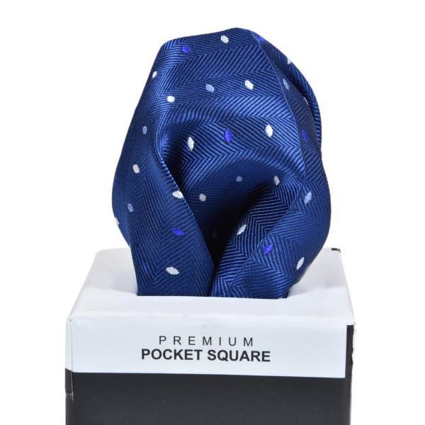 EGYPTIAN BLUE DOTTED PATTERN POCKET SQUARE OHMYBOW
