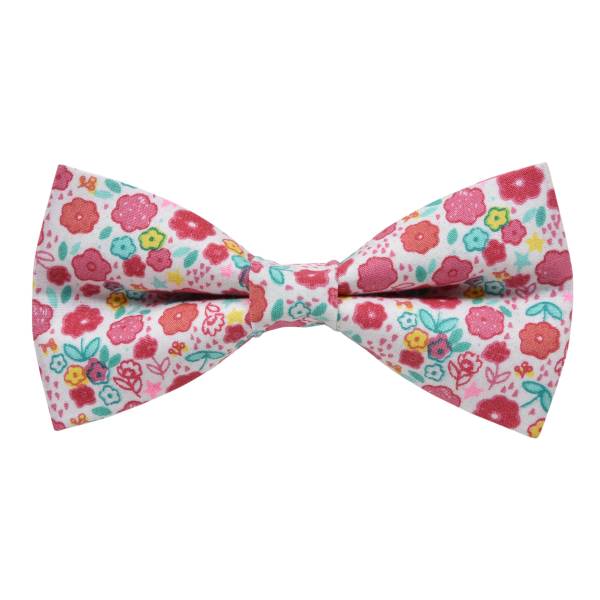 PINK FLORAL CHIVE LIBERTY COTTON BOW TIE OHMYBOW