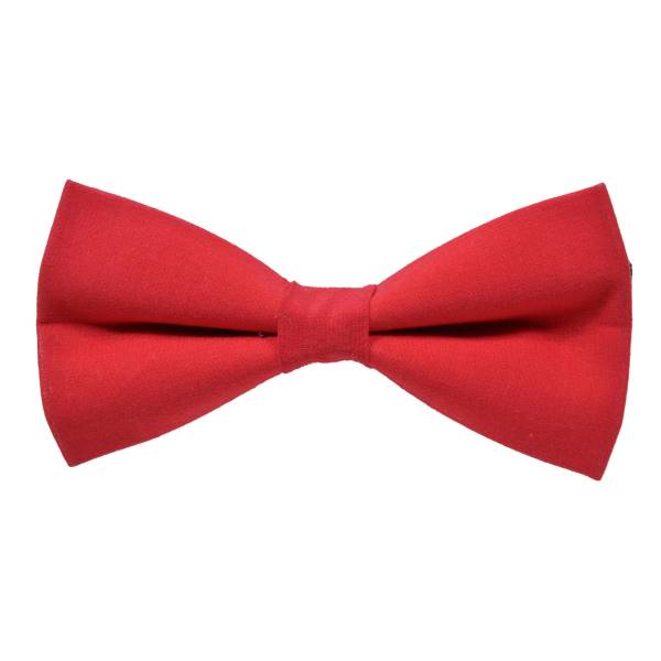 CRIMSON RED PLAIN SOLID SATIN BOW TIE OHMYBOW
