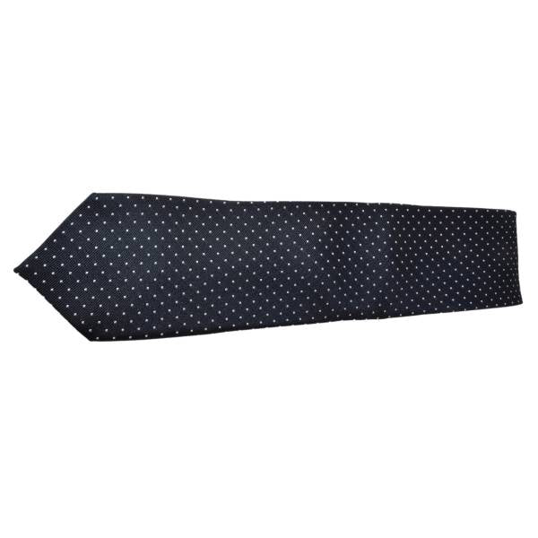 BLACK WITH WHITE DOTS PATTERN TIE OHMYBOW