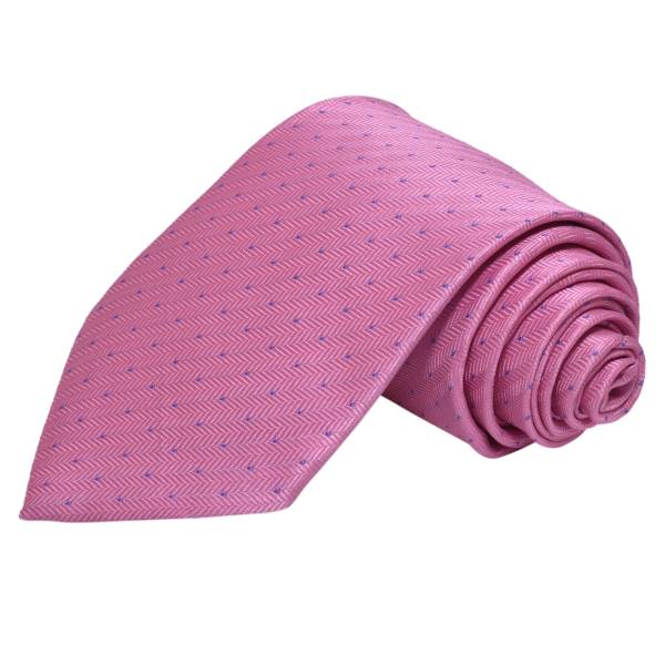 TAFFY PINK WITH BLUE DOTS PATTERN TIE OHMYBOW