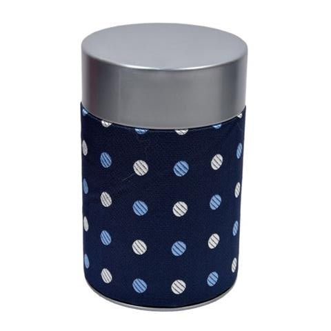 BLUE LARGE DOTS TIE, POCKET SQUARE AND CUFFLINK GIFT SET OHMYBOW