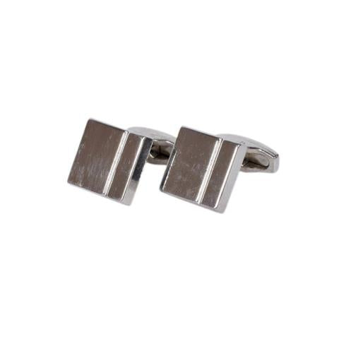 SQUARE SILVER PLATED CUFFLINKS OHMYBOW