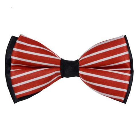 RED OMBRE WHITE STRIPE BOW TIE OHMYBOW