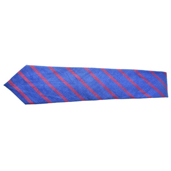 BLUE WITH RED STRIPE PATTERN TIE OHMYBOW