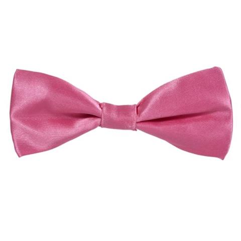 PINK PLAIN SOLID SATIN SLIM BOW TIE OHMYBOW