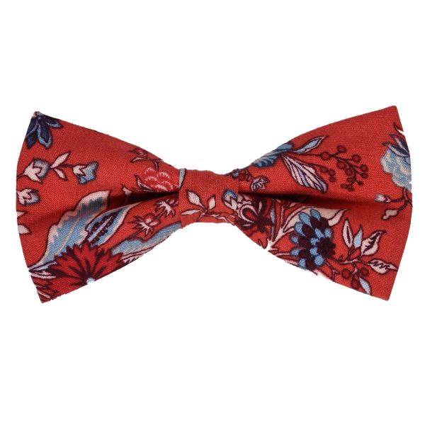 SCARLET RED FLORAL BOWTIE OHMYBOW
