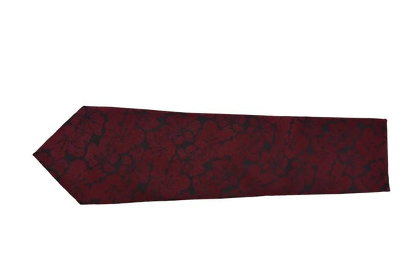 MAROON ROSES TEXTURED COTTON TIE OHMYBOW