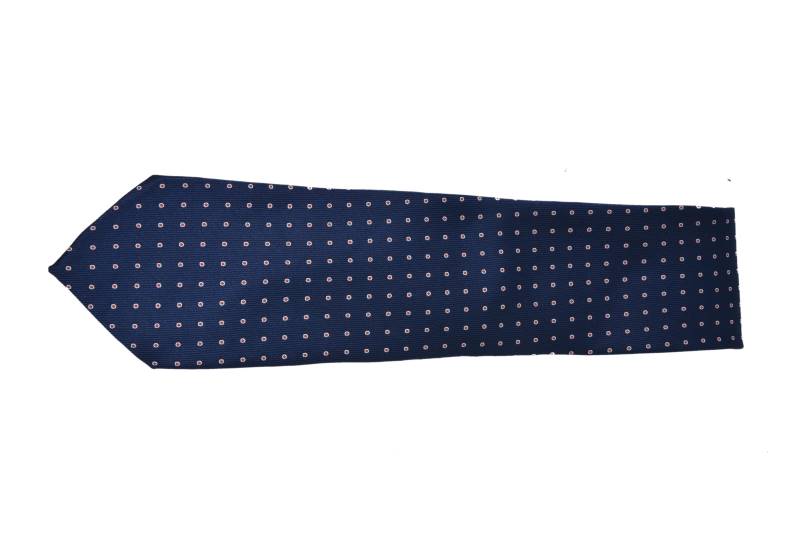 NAVY BLUE DOTTED TIE OHMYBOW