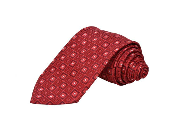 CORAL POLKA DOTS SQUARE PATTERN TIE OHMYBOW