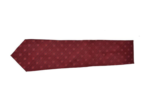 MAROON SQUARE DOTS TIE OHMYBOW