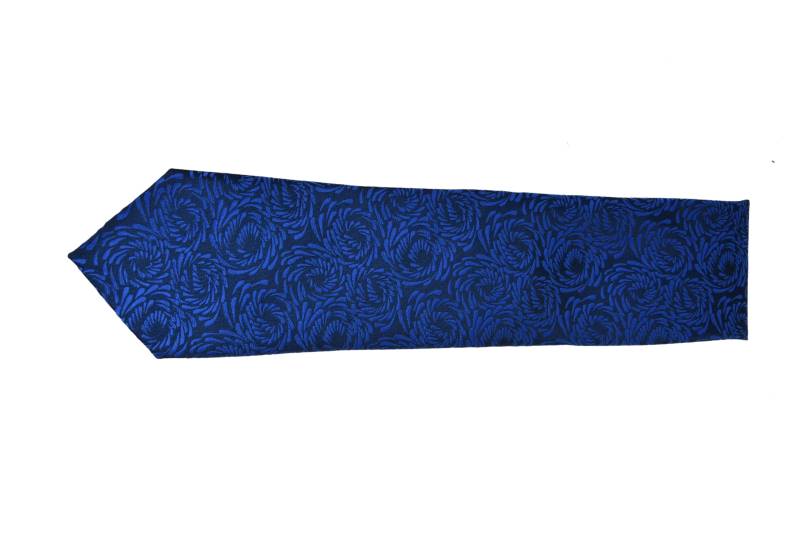 BLUE ROUND ROSES FLORAL TIE OHMYBOW