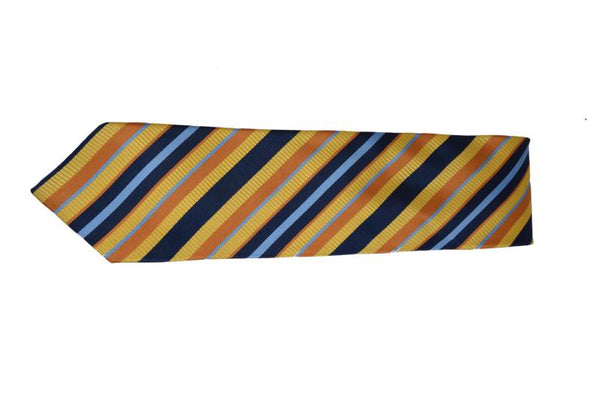 YELLOW AND BLUE STRIPE TIE OHMYBOW