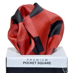 RED & BLACK CHECK POCKET SQUARE OHMYBOW
